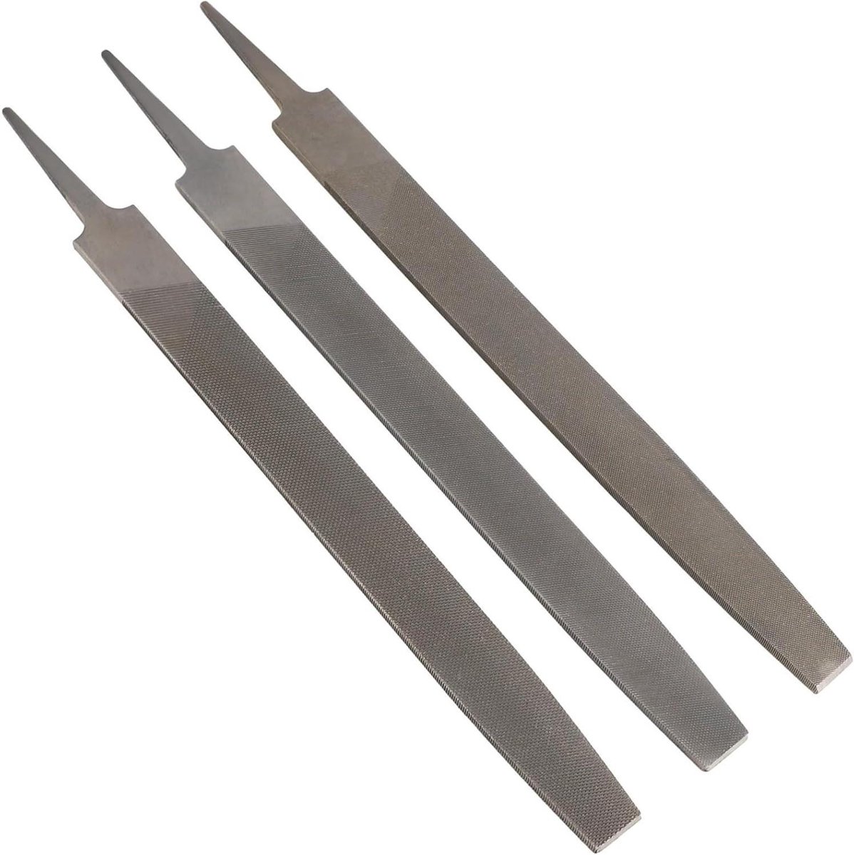 Molenvijlset 3 stuks - Stalen vijlen - Metaal Hout Kunststof - Dubbel gesneden - 305 cm - Grijs