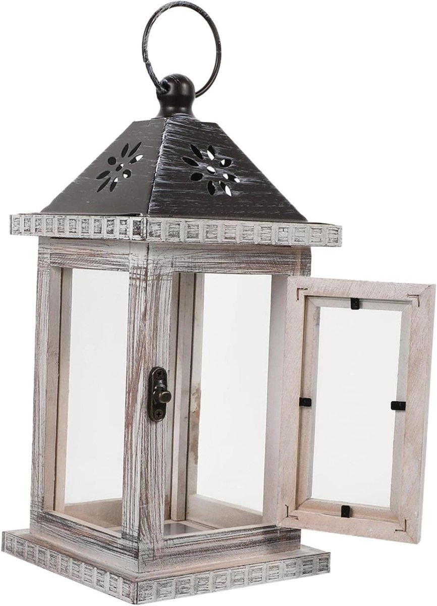 Kandelaar Lantaarn - Wandlamp Kaarsenhouder - Decoratief Ophangen - Rustieke Stijl - 27x12
