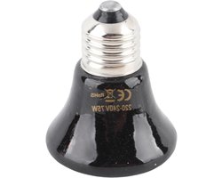 Keramische Warmtelamp - Reptielenlamp Amfibielamp - Terrarium Klimaat - Geen Lichtuitstraling - 70x55mm - Zwart