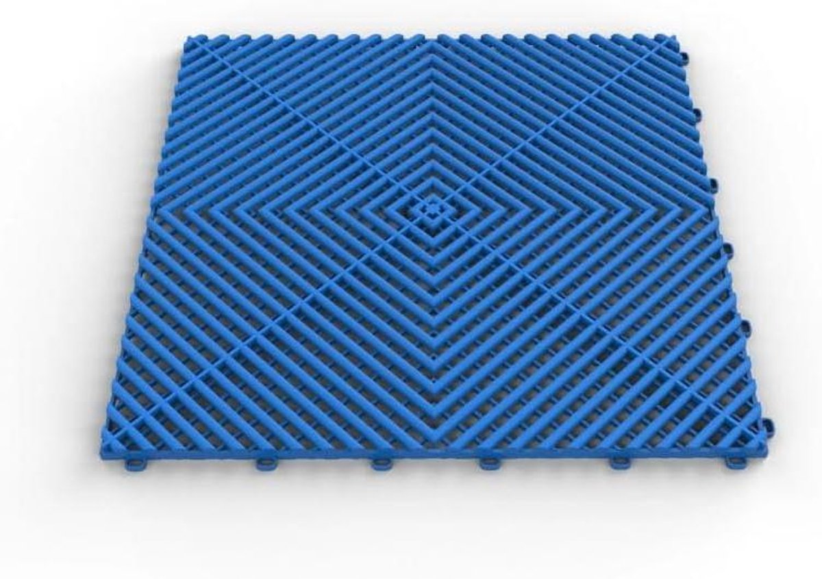 Vloertegels - Afvoer tegels - Garage reinigen - Antislip drainage - 40 x 40 x 18 cm - Blauw