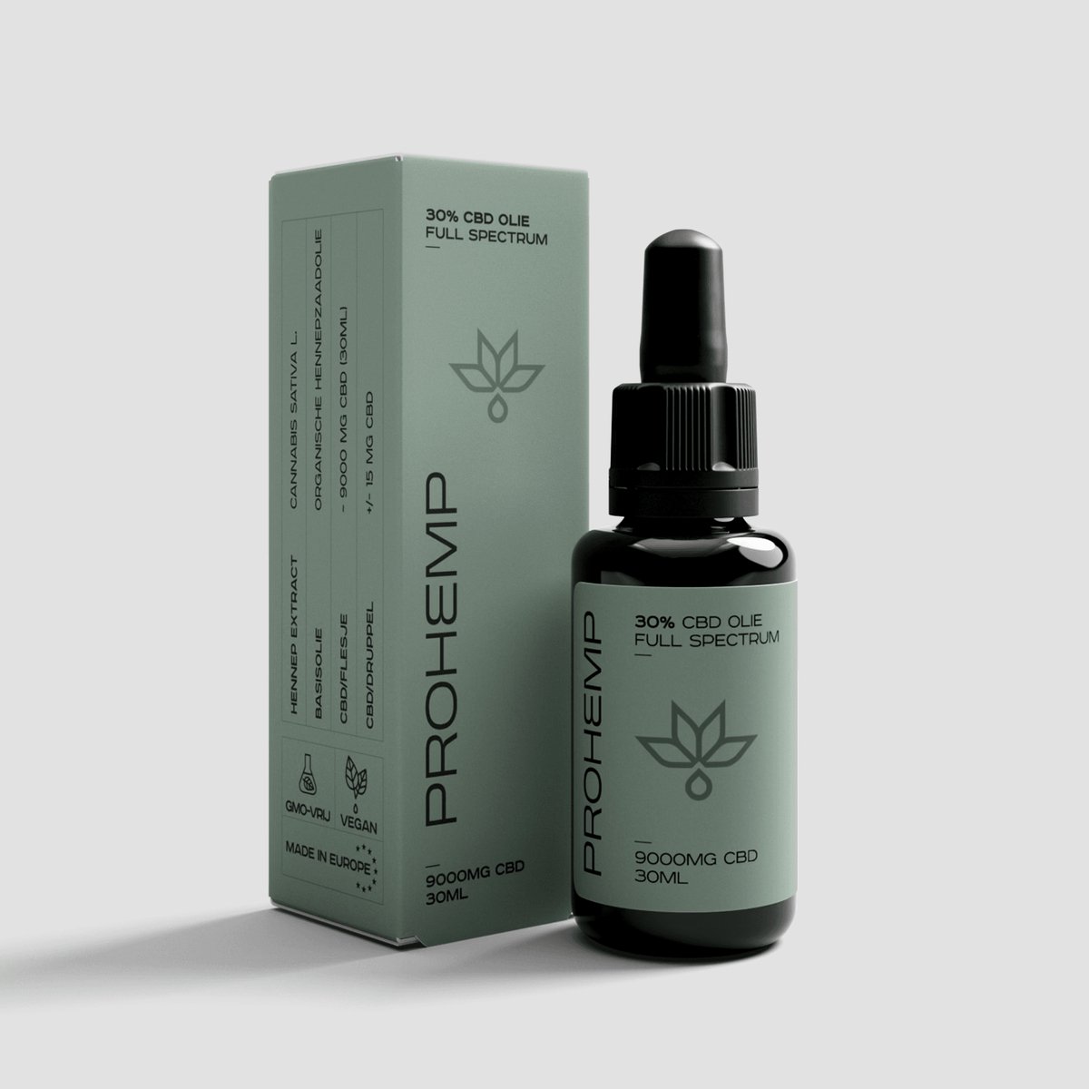 ProHemp CBD Olie 30% Full Spectrum 30 ml – CBD Druppels met Cannabidiol, CBG, CBN, CBC en Terpenen – Full Spectrum Hennepolie met Minder dan 0,05% THC – Hoogwaardig CBD Supplement met Biologische Hennepzaadolie en Pipet