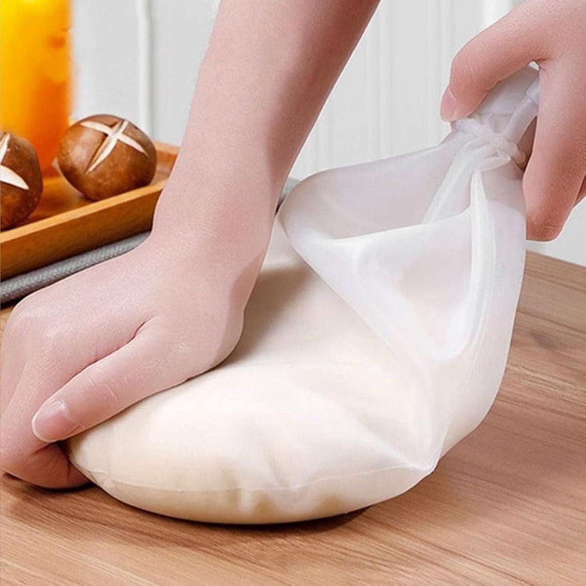 Siliconen Deegzak – Rekbare Zak - Draagbare Bewaarmiddel - Multifunctionele Keukenwrap, Eenvoudig te Reinigen Kom, Professionele Deegoplossing voor Bakkerijwerkplekken, Patisseriewerk in Restaurants en Ontbijtbereiding
