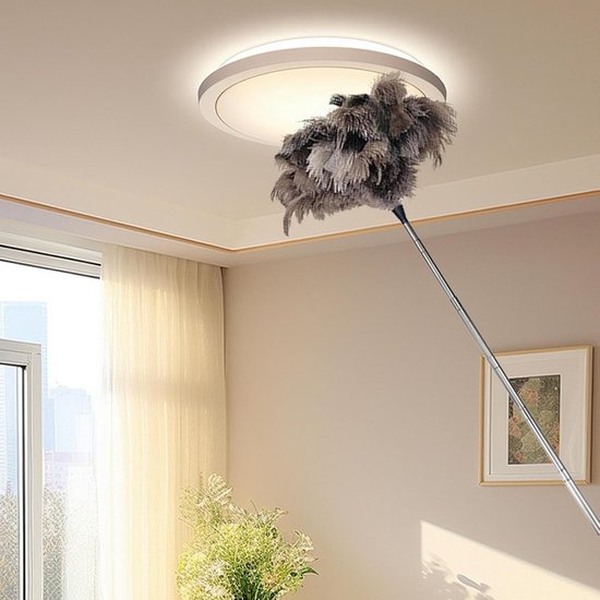 Telescopic feather duster 101 cm feather feather made of microfibre, lightweight, reusable, anti-static for scratch-free dusting ideal for ceiling furniture and ventilation — afbeelding 5
