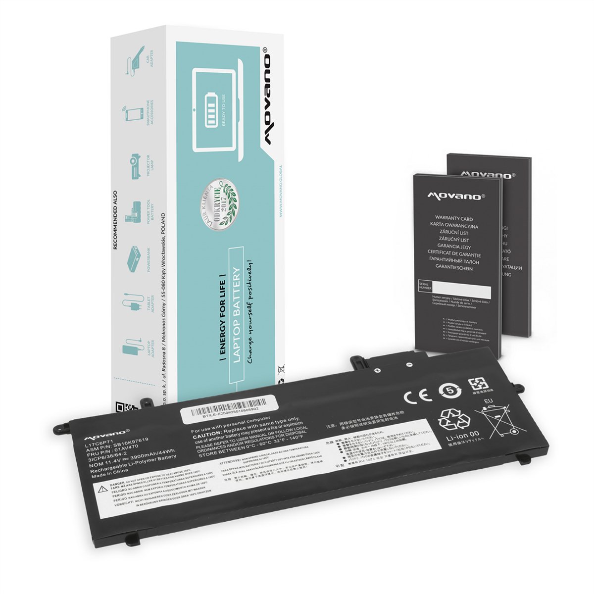 Movano - Batterij - Lenovo Thinkpad A285 X280 - Hoge capaciteit - Li-Ion