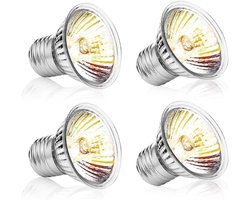 Terrarium Verwarmingslamp 25 W - 4 Stuks E27 UVA UVB Lamp voor Reptielen, Schildpadden en Hagedissen