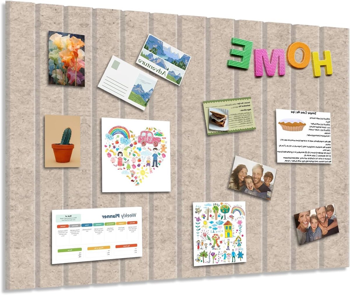 Vilten Prikbord 60 x 40 cm, 1 cm Dikte, Zelfklevend Vision Board voor Foto's en Notities, Brandwerend en Duurzaam