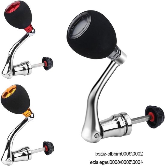 Vervangende metalen handgreep voor visreels met grote gouden grip en robuuste rocker arm, ideaal voor vissers — afbeelding 3