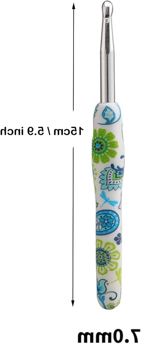 7mm Haaknaald voor Beginners, Ergonomische en Lichtgewicht Haaknaald van Metaal, Ideaal voor Artritis en Comfortabel Haken van Merkloos — afbeelding 3