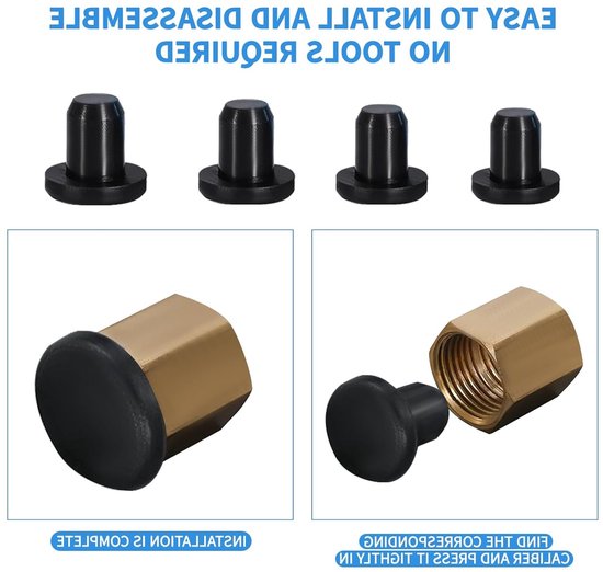 Siliconen Rubber Stoppers en Caps voor Ronde Gaten, Geschikt voor 4-9.5 mm Binnenmaat, Zwart Rubber voor Diverse Toepassingen van Merkloos — afbeelding 2