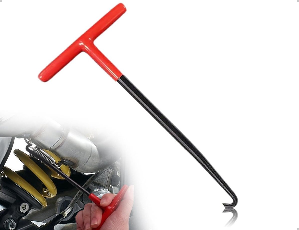 Veerhaak voor Uitlaat, Metalen Trekveer voor Motoren, Rubber Coated Rem, Geschikt voor Scooter, Trampoline en Voertuigonderhoud