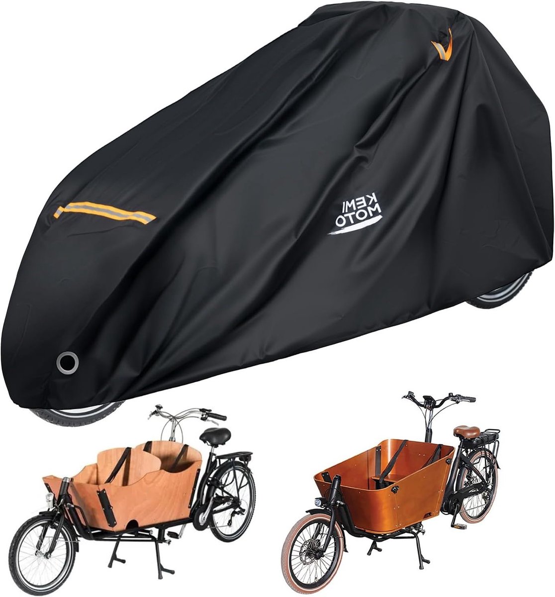 Afdekhoes voor Vrachtwiel - Duurzaam 420D Waterdicht Materiaal, UV-Bescherming, Geschikt voor Fietsen en Cargo Bikes, Opvouwbaar en Extra Lange Bescherming