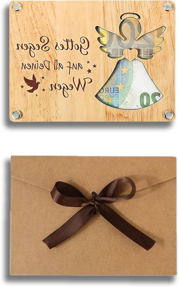Houten Geldcadeau voor Communie en Doop, Perfect voor Verjaardagen, Geschikt voor Jongens en Meisjes