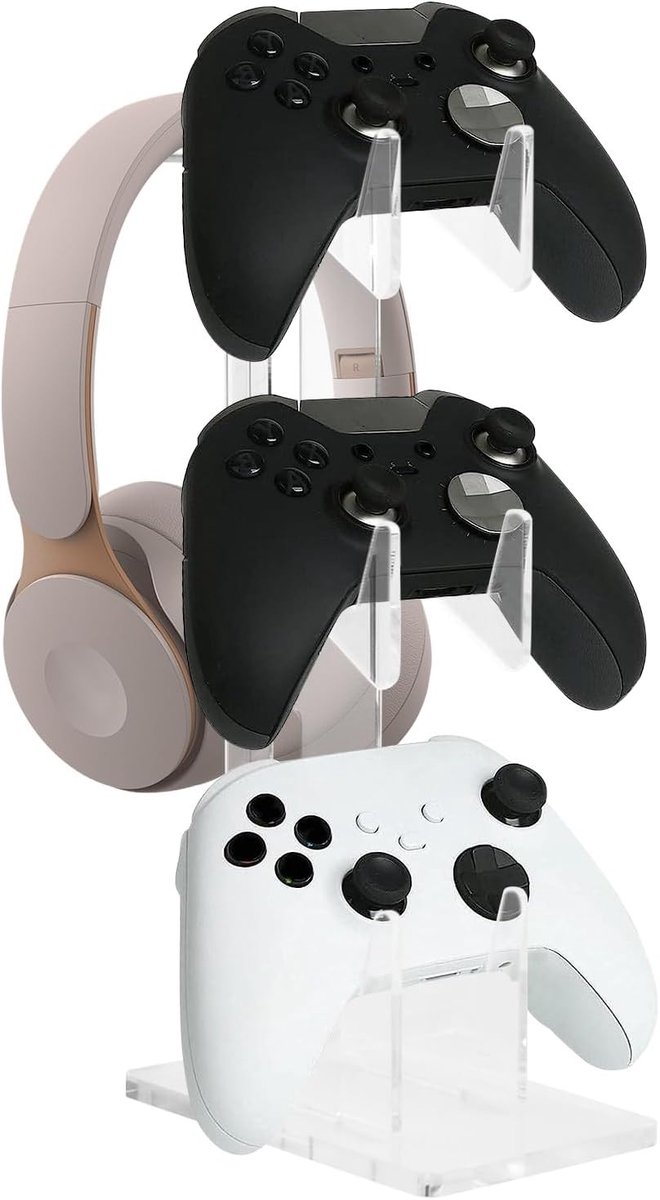 Game Controller Stand en Hoofdtelefoon Hanger - Universele Organizer voor Game Consoles met 3 Laagjes van Acryl