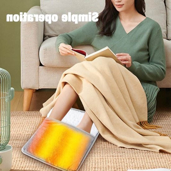 Winterse Elektrische Voetenwarmer, 30 x 30 cm Verwarmer voor Thuis en Kantoor, Wasbare Pluche Voetenzak voor Comfort en Warmte — afbeelding 2
