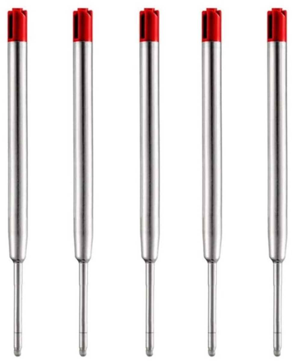 Pack van 6 Metalen Ballpoint Vullingen - G2 Grootte - Rood - Universele Vervangingen