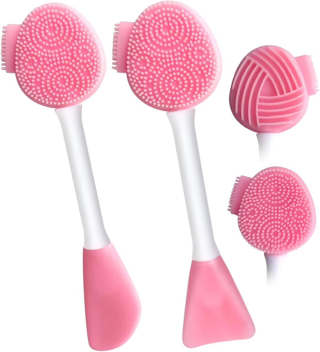 Gezichtsreiniging Borstel - 2 stuks - Siliconen Klein - Face Massager - Schoon Poriën - Gezichtsmasker Applicator - Gezichtsverzorging - Gezichtsreiniging - Verwijdert dode huid en droge nagelriemen - Roze