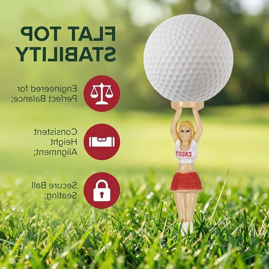 Vrolijke Golf Tees voor Dames - 5 Stuks van 75mm Plastic voor Golftraining, Accessoires en Cadeaus voor Vrijgezellenfeesten — afbeelding 2