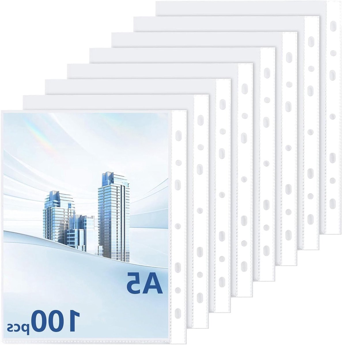 Set van 100 Duidelijke A5 Hoezen 21.5 x 17 cm - Transparante Brochurehoezen voor Foto's, Mappen en Kantoorgebruik