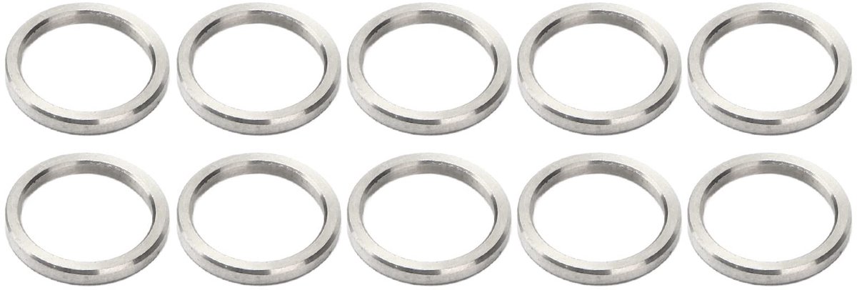 RVS Ring Set - 10-delige Spacer Washers, 15mm OD, 12mm ID - BORDSTRACT