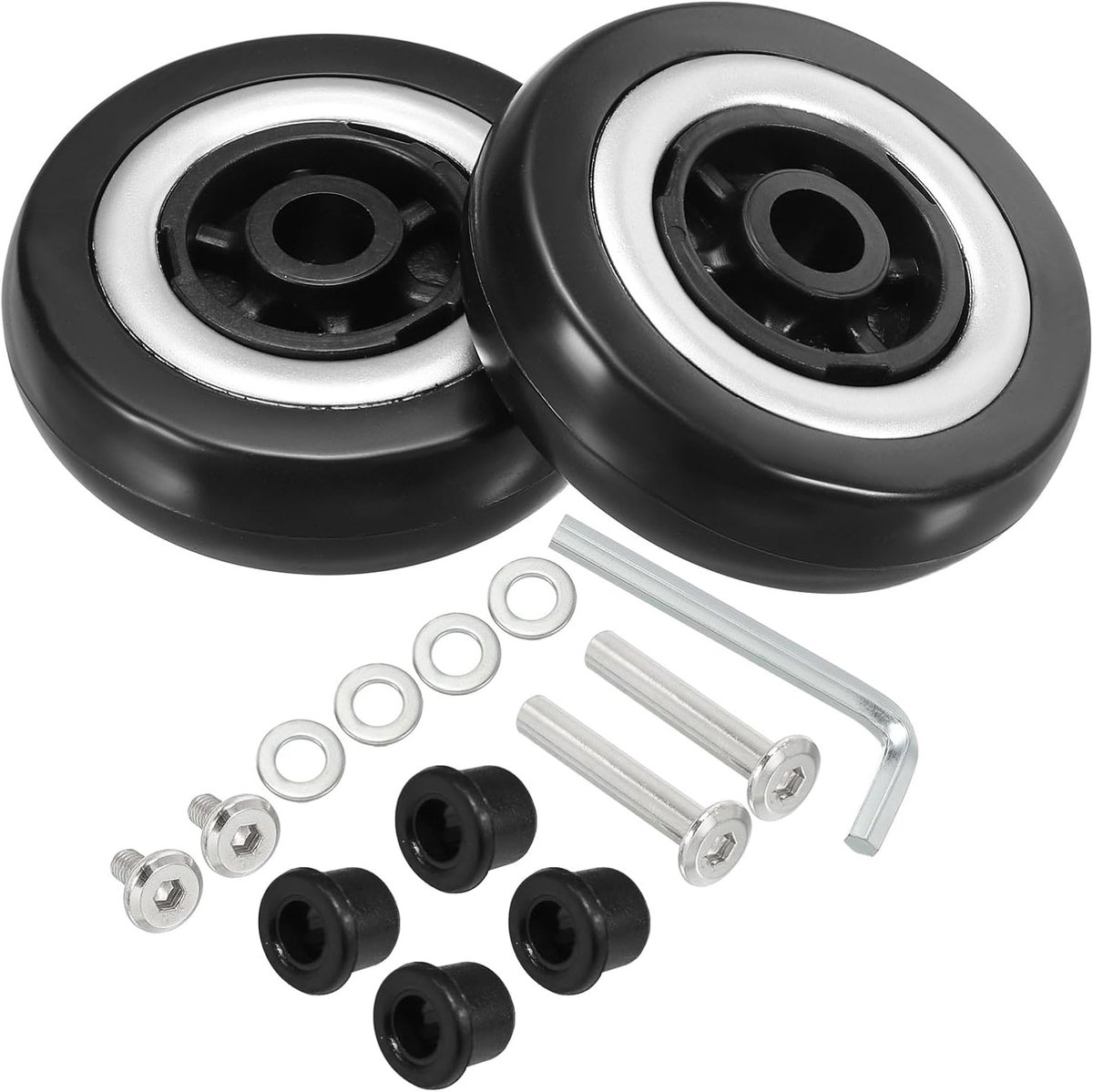Vervangende Kofferwielen - Suitcase Wheels Repair Kit - 65mmx17mm - Slijtvast & Stille 360 Graden Zwenkwielen