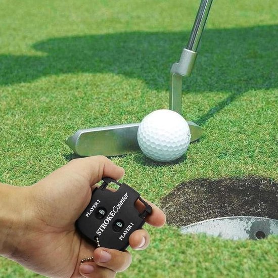 Golfscorer-teller met karabijnhaak en sleutelketting voor 2 spelers - Golfresultaatindicator handteller speler slagteller - Set van 2 — afbeelding 2