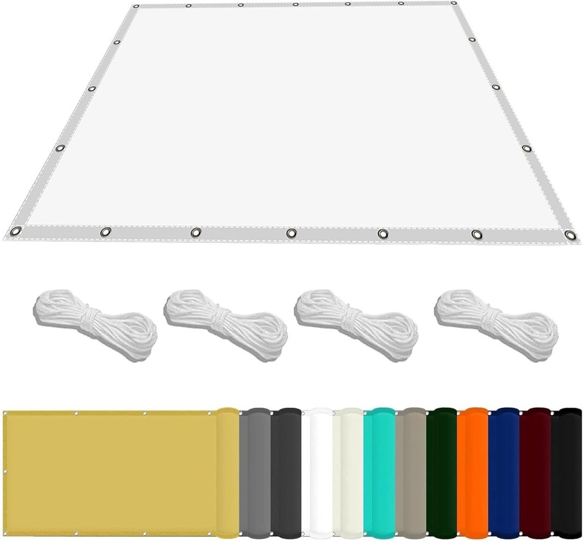 Campingzeil - Tuinnet - Buitenruimte afdekken - Waterbestendig en UV-stabiel - 1.7 x 2.8 m - Wit