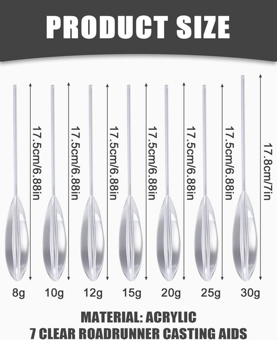 Hengel Accessoires Set - Dobber Set - Forel Vissen - Langzaam Zinkend - 7 Delig 8-30g - Zilver — afbeelding 5