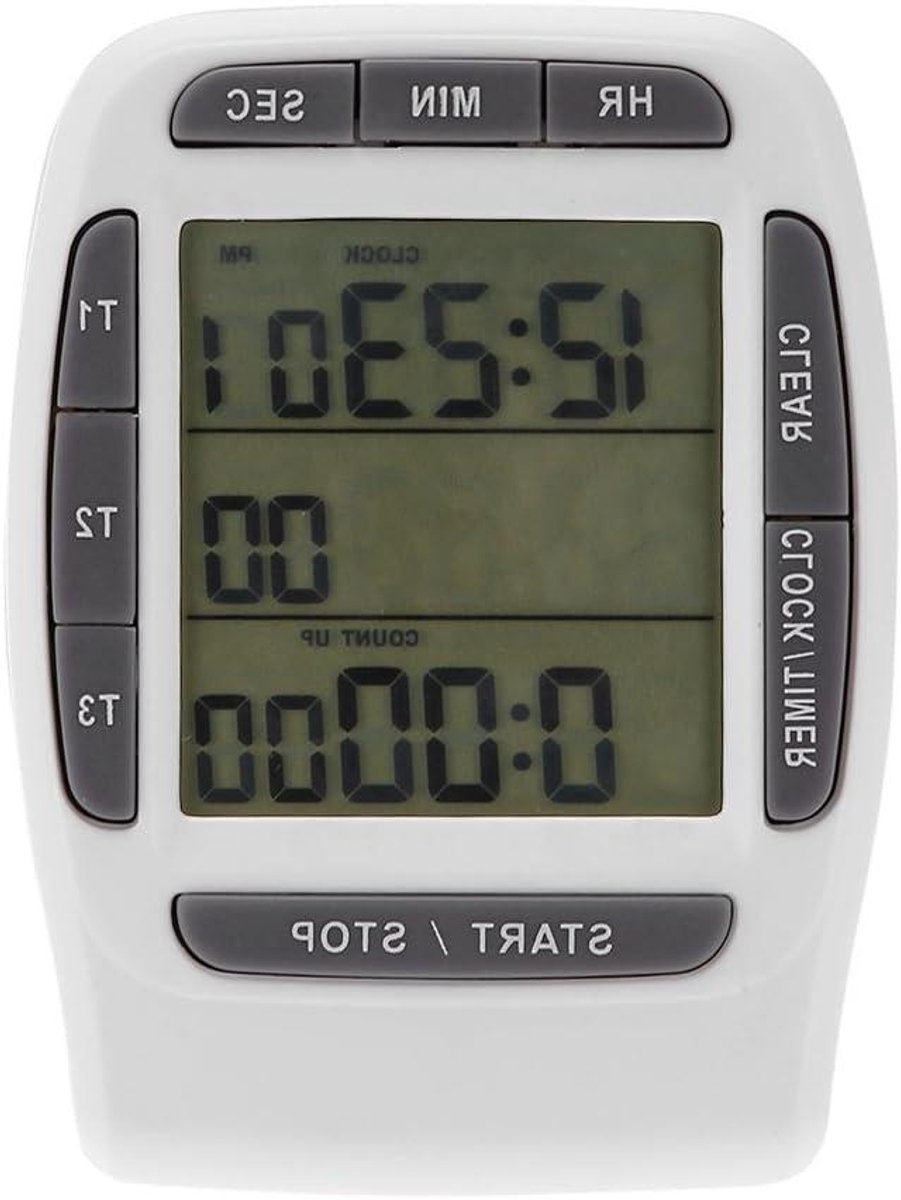 Digitale Timer - Meerdere Timers - Koken en Studeren - Drie Kanalen - 99 Uur - Wit