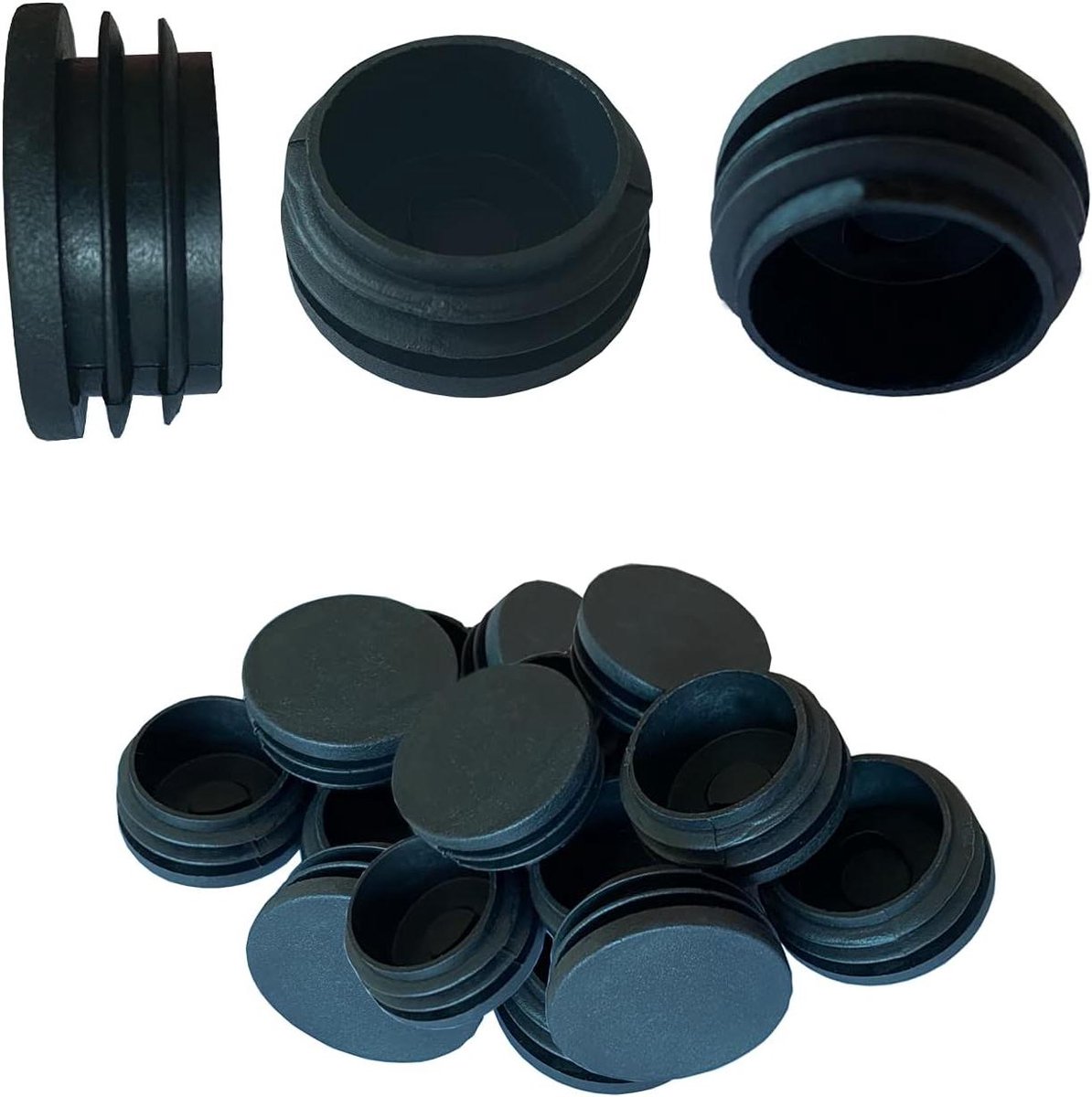 Ronde buis pluggen - Eindkappen plastic - Vloeren beschermen - Geluid dempend - 30 stuks 19 mm - Zwart