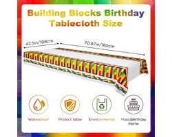 Store_9 - Panelee Bouwstenen - Veelkleurig plastic tafelkleed - 180 x 105 cm - Perfect voor verjaardagsfeestjes - Geschikt voor kinderfeestjes en b...