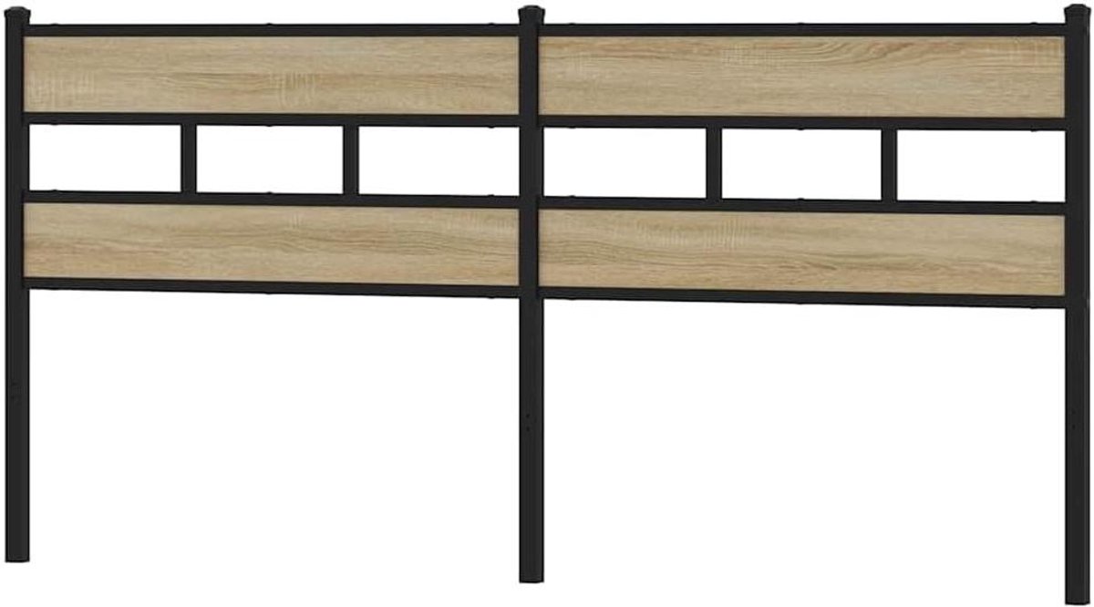 Hoofdbord - Bed achterwand - Slaapkamer aankleden - Stabiel ijzeren frame - 193 cm breed - Sonoma eiken