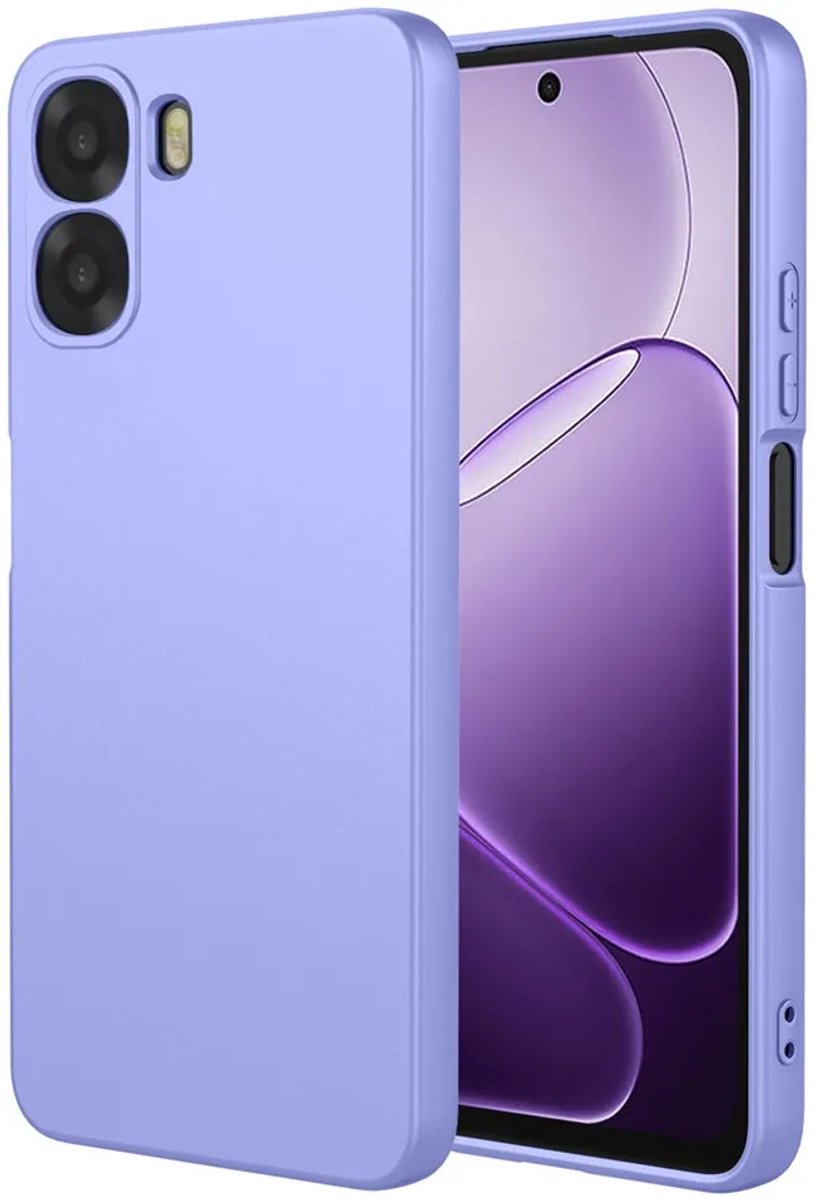 Hoesje geschikt voor Oppo A6x - Phonesta Soft Silk Silicone Back Cover - Paars