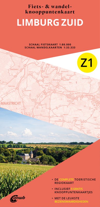 ANWB Fiets en wandelknooppuntenkaart - Z1. Limburg Zuid