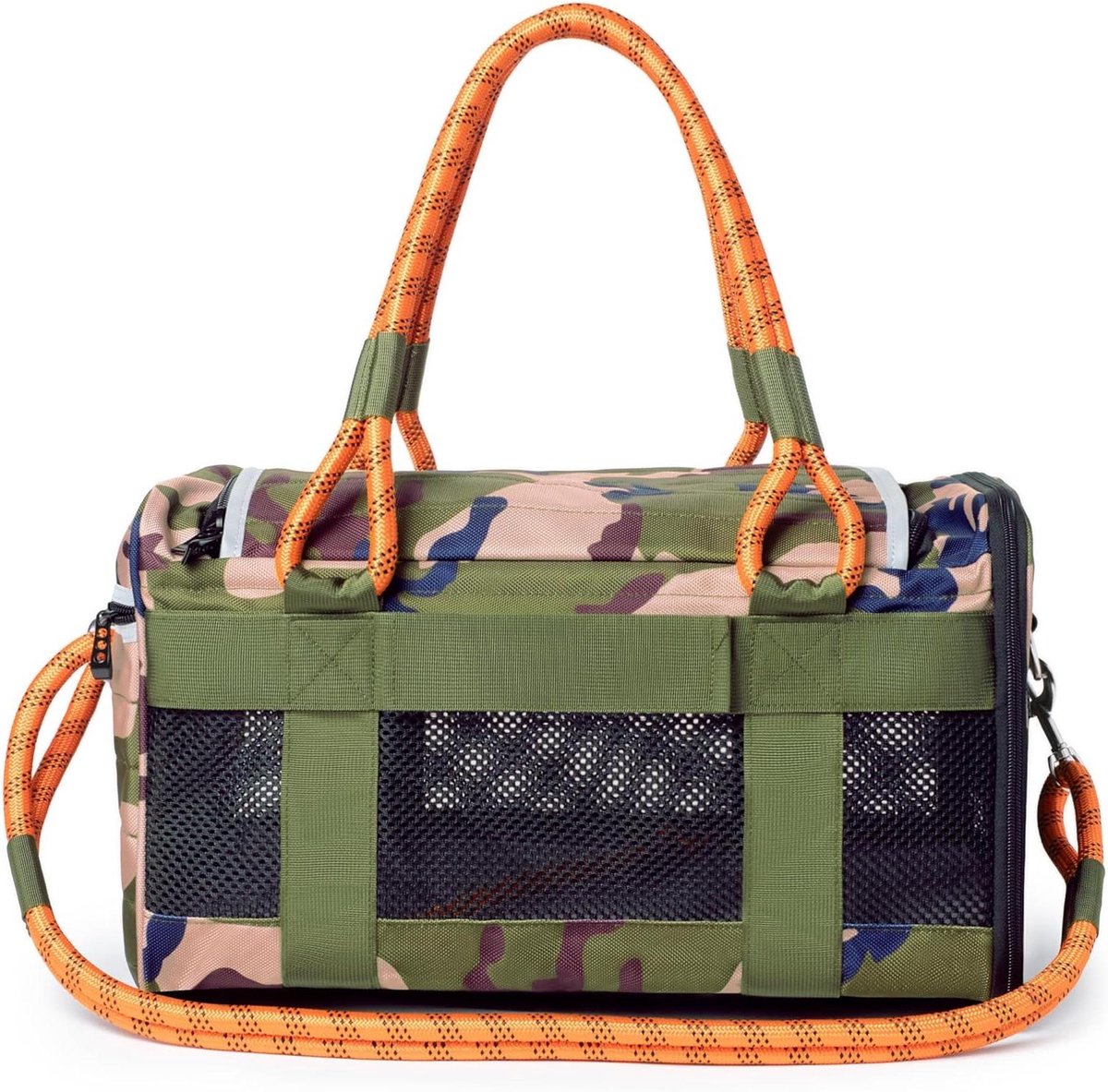 Huisdieren Draagtas - Reistas Auto - Veilig Reizen - Flexibel Frame - Tot 10 kg - Camo Oranje