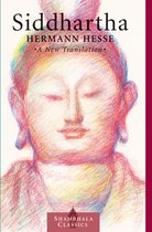 Couverture du livre 'Siddhartha' par Hermann Hesse, avec un dessin pastel d'un visage aux yeux fermés.