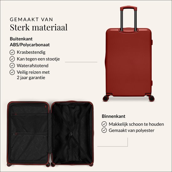 SUITSUIT Koffer 75x48x29 cm - Reiskoffer - Koffer groot - TSA Slot - 71L - Caretta - Burnt brick
