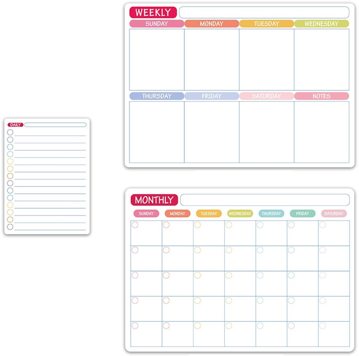 Magnetische Koelkastmagneet Set - Kalender, Whiteboard & Notities