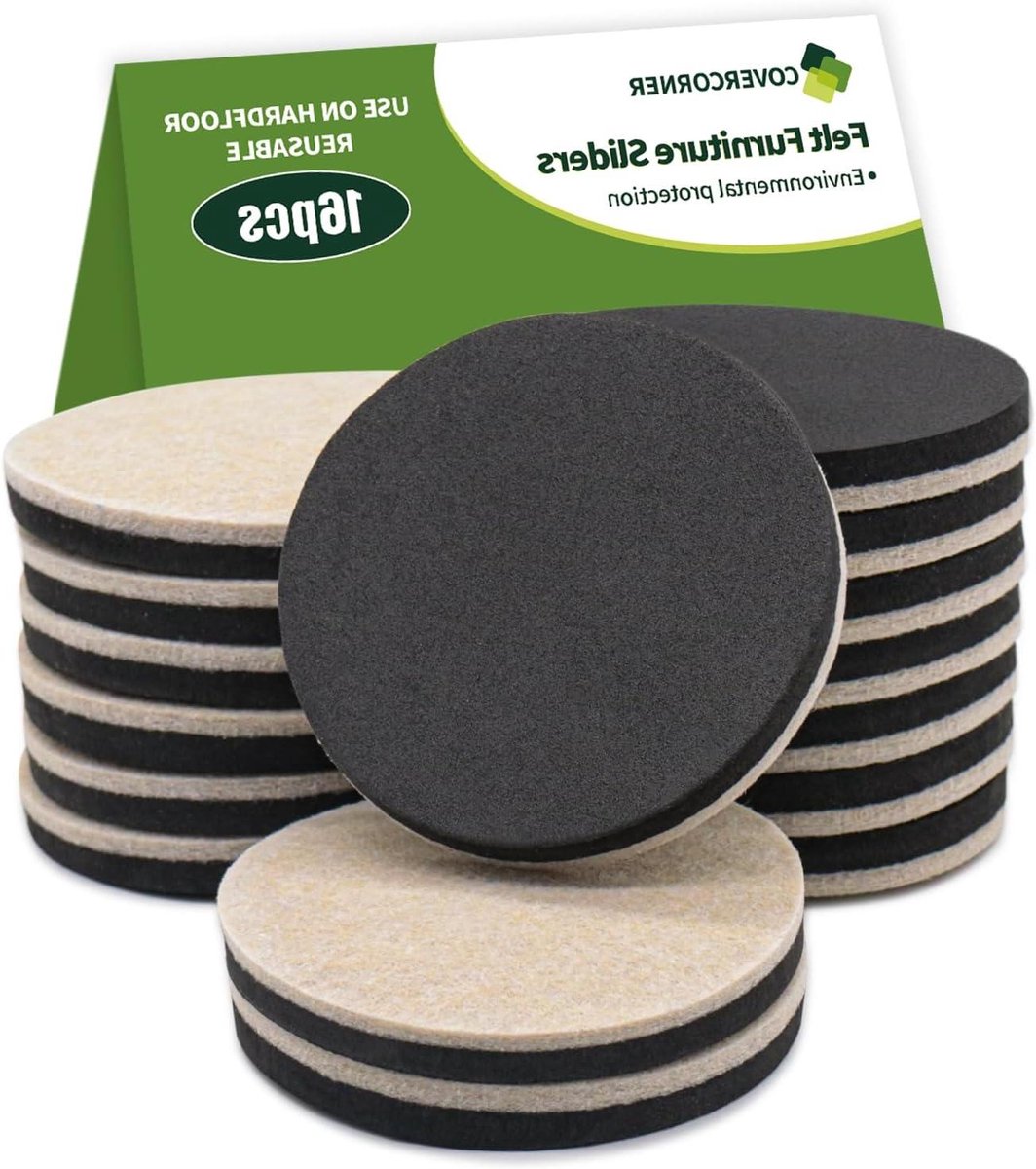 Meubelschuivers - Vloerbeschermers - Meubels Verplaatsen - Zelfklevend - 16 stuks - Beige zwart