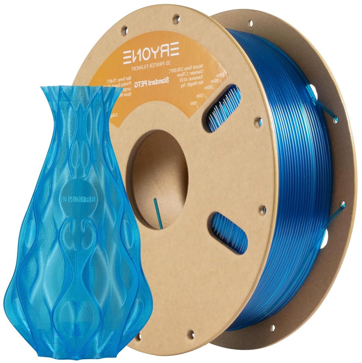 3D Printer Filament - PETG Draad - Objecten Printen - Sterke Taaiheid - 1 kg 175 mm - Blauw Transparant
