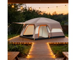 Zolara Glampingtent - Paviljoentent - Zonbescherming - 2-4 Personen - 210D Oxford Materiaal, 1 Slaapkamer + Woonruimte, Muggengaas - Waterafstotend - Ideaal voor Kamperen en Glamping - Camping