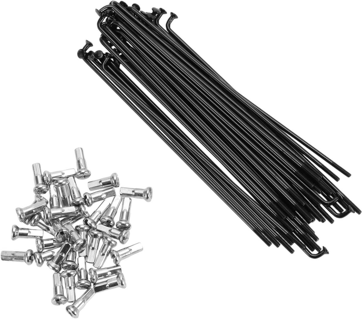 Fiets Spaken - Reserveonderdelen - Fietswiel Reparatie - Duurzaam Staal - 125MM 36 Stuks - Zwart