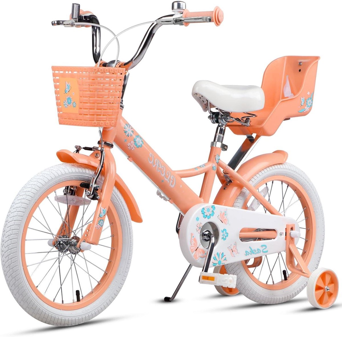 Meisjesfiets - Kinderfiets - Eerste Fietservaring - Met Poppenstoel en Mand - 16 Inch - Vissen