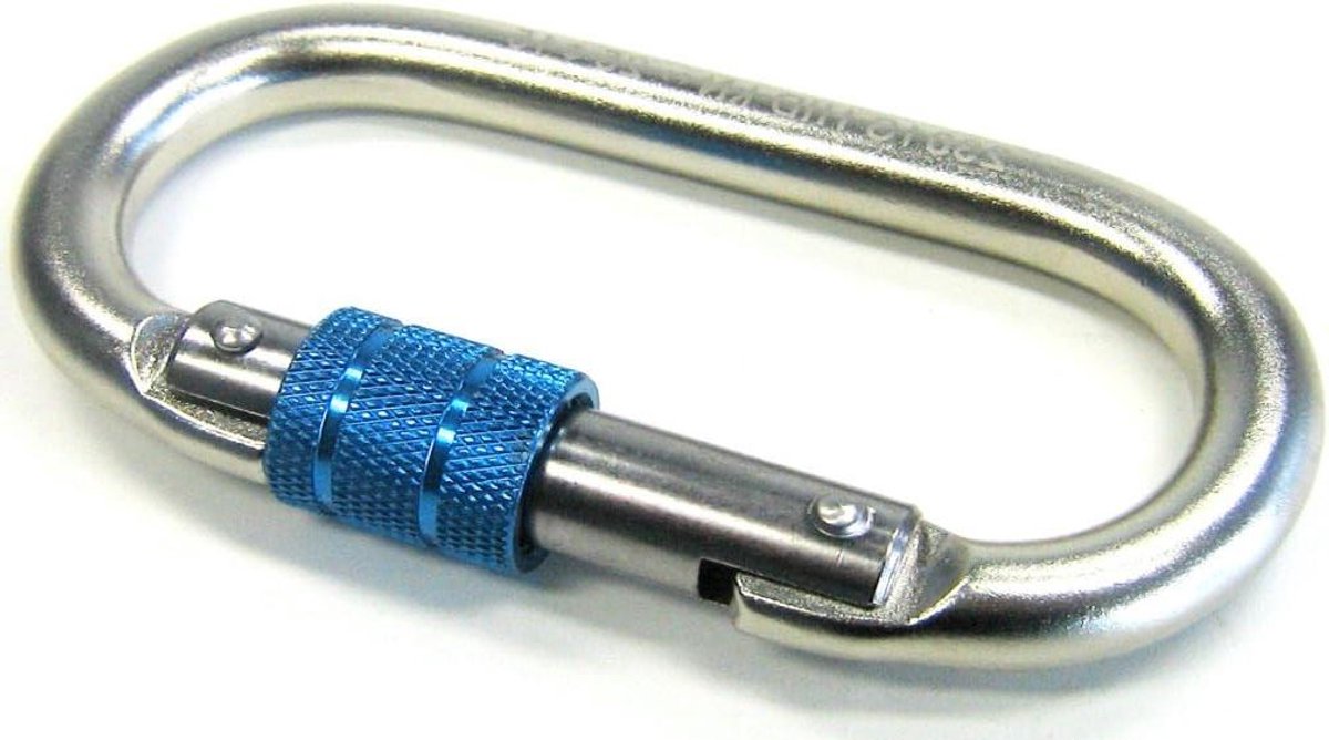 Veiligheidskarabiner Schroef - Klimhaak Borging - Persoonsbeveiliging Valhoogte - EN 362:2004/B CE 0194 - 25 kN Breekbelasting - Metaal