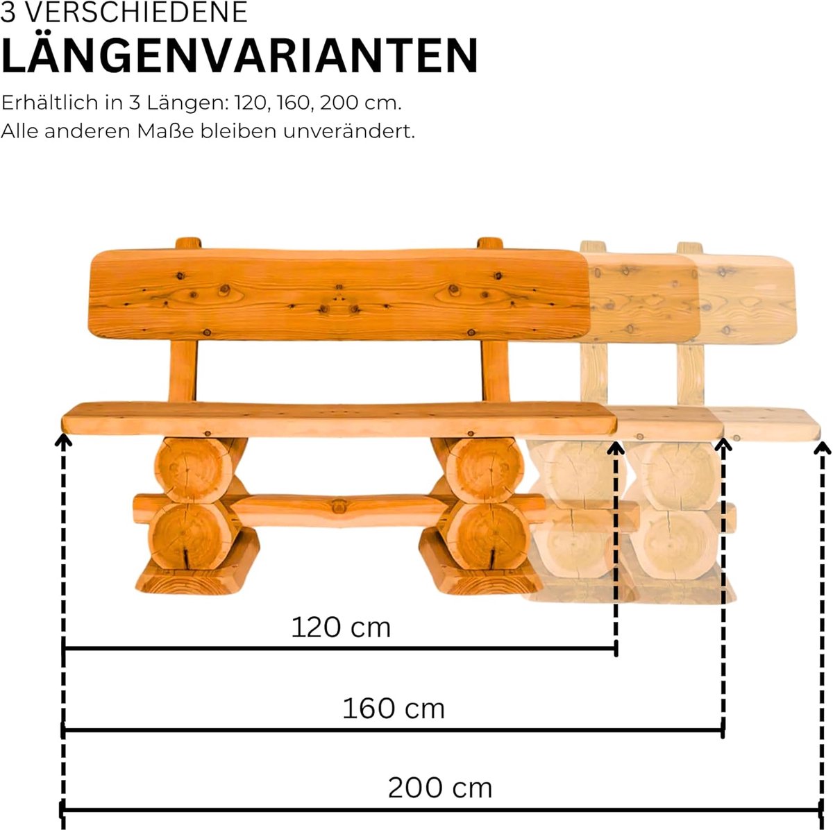 Tuinmeubelset 200x74x74 cm – 6-8 Personen – Massief Grenenhout – 2 Banken & Tuintafel – Weerbestendig – Volledig Gemonteerd – Rustiek Klassiek Design – Nicolehome