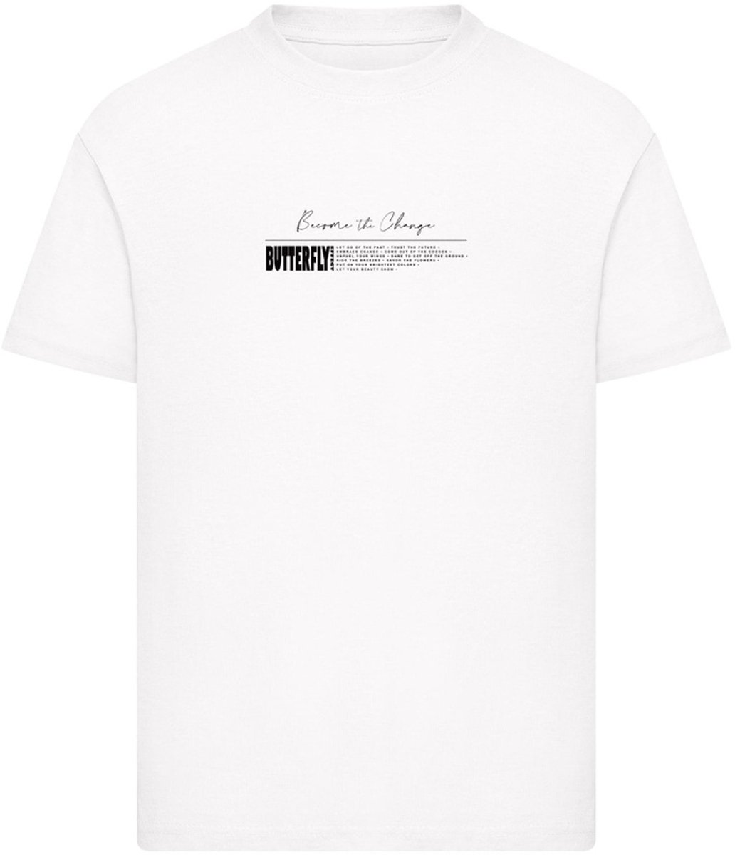 Mister Tee Butterfly Effect Become The Change Kinder Tshirt Kids 134/140 Wit