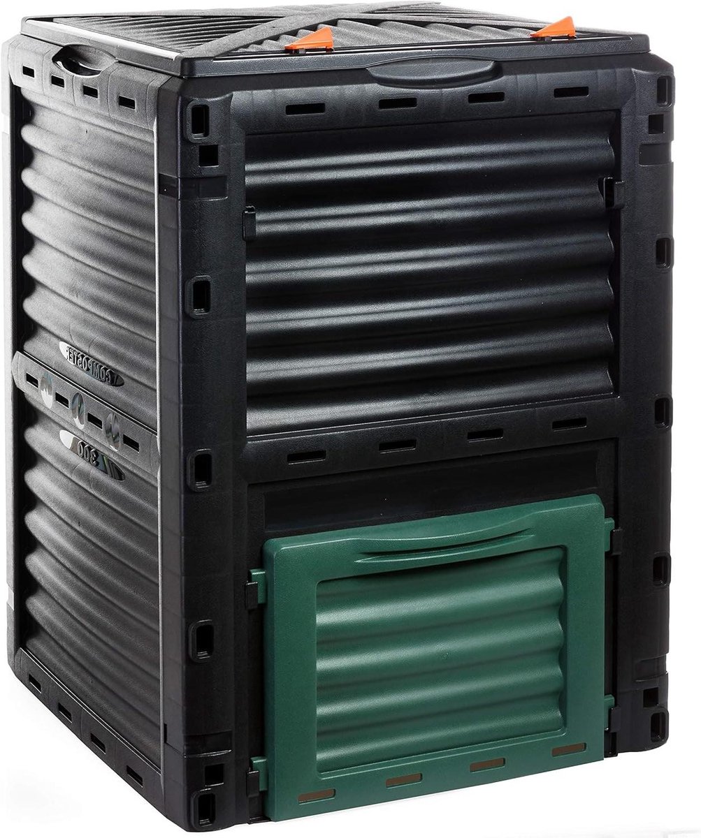 Compostbak Tuin - GFT Bak - Afval Verwerken - Intelligente Isolatie - 300 Liter - Zwart