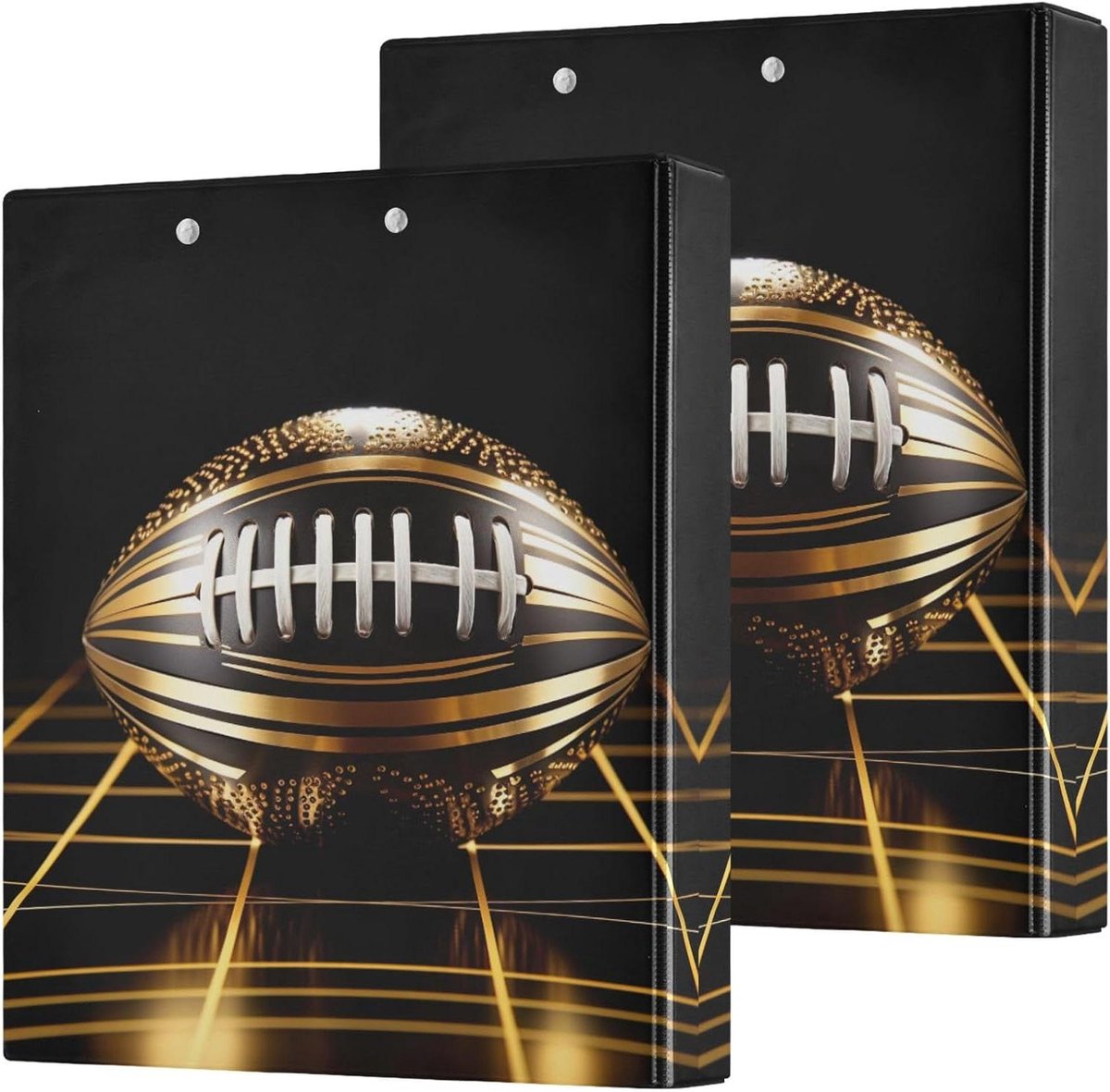 Ringband Mappen - Opbergmappen - Documenten Organiseren - Waterproof Krasbestendig - 2 Stuks A4 - Goud Zwart