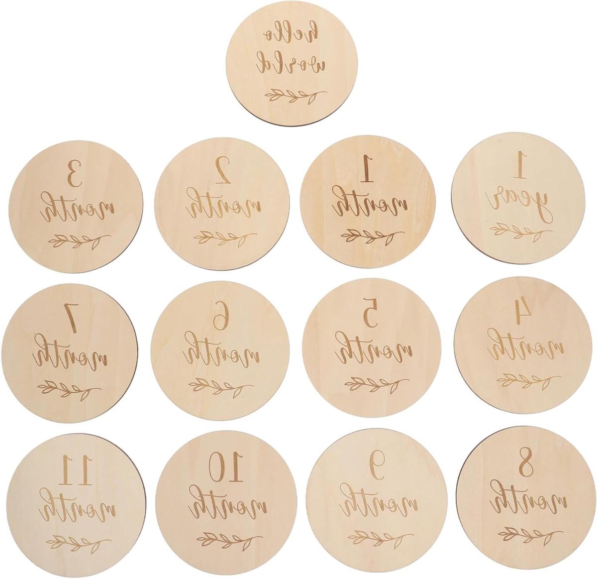 ERINGOGO 13 Pieces Growth Memorial Card Baby Shower Tickets Monthly Cards Monthly Monthly Card Growth Cards for Birthday Cards Growth Cards Wooden