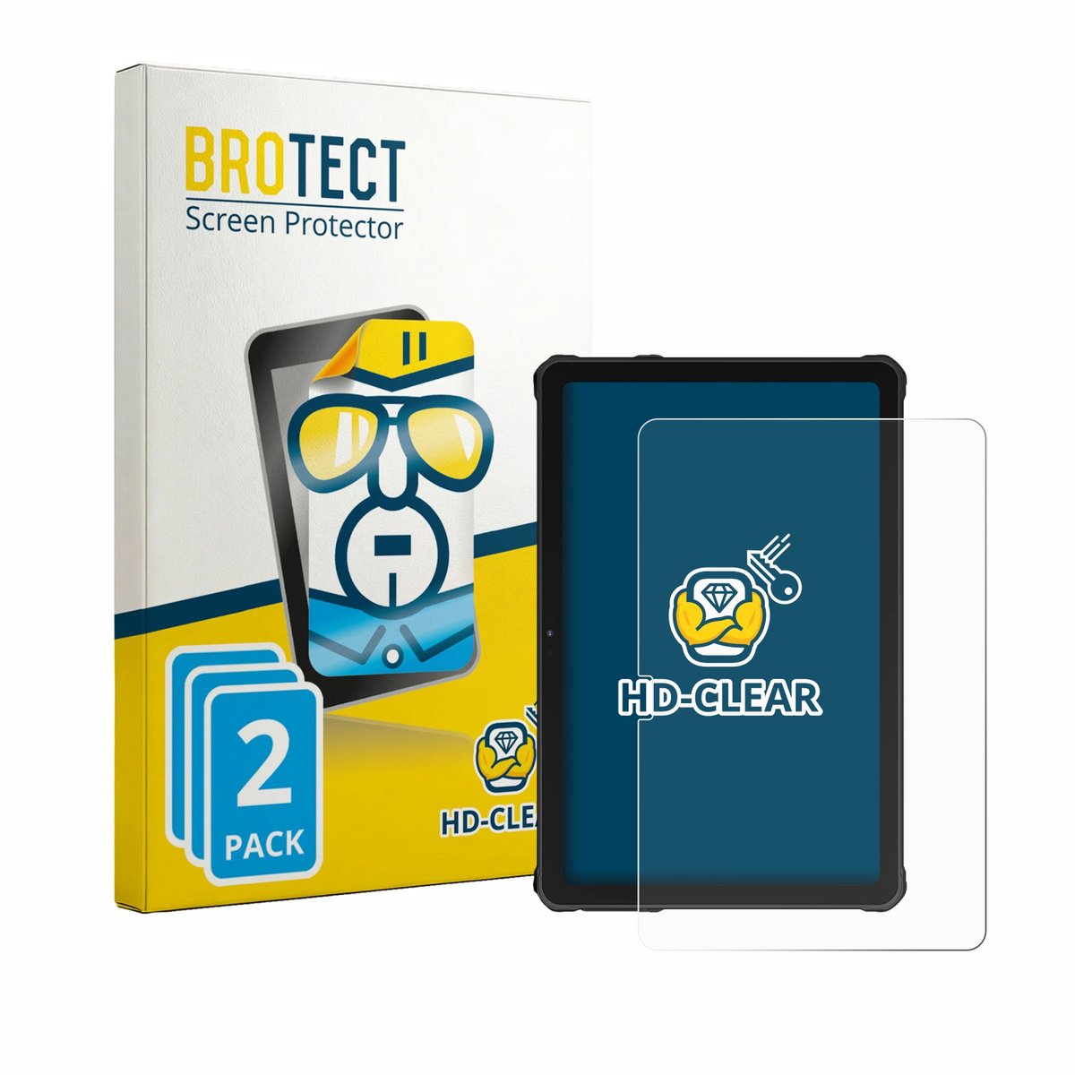 BROTECT - Screenprotector voor Oukitel RT10 - Folie Beschermfolie transparant 2 Stuks
