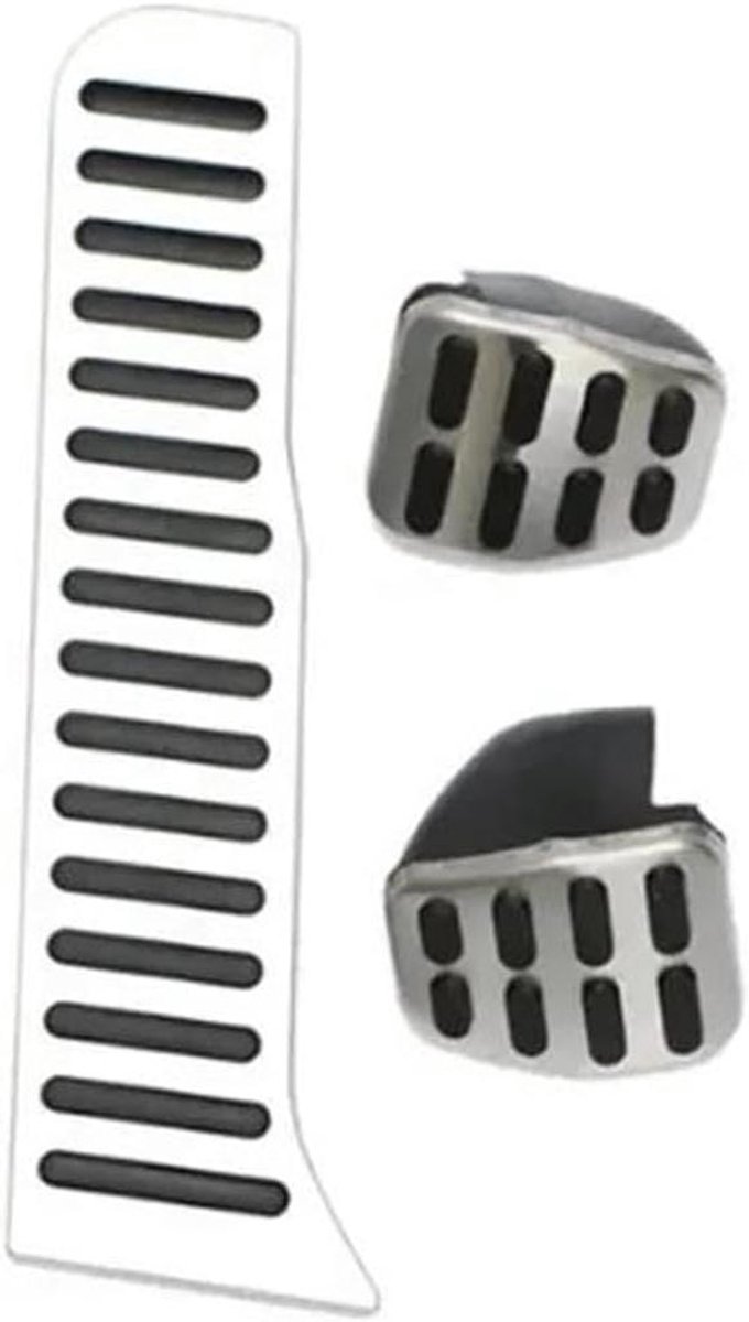 Pedaalhoezen Set - Auto Pedaal - Verbeterde Grip - Antislip Rubber - 3 Delig - Zwart Zilver — afbeelding 2